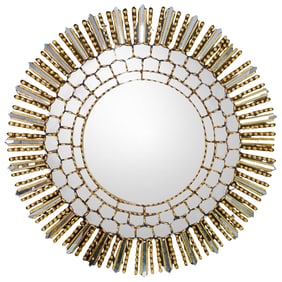 Antique Sunburst Giltwood Mirror