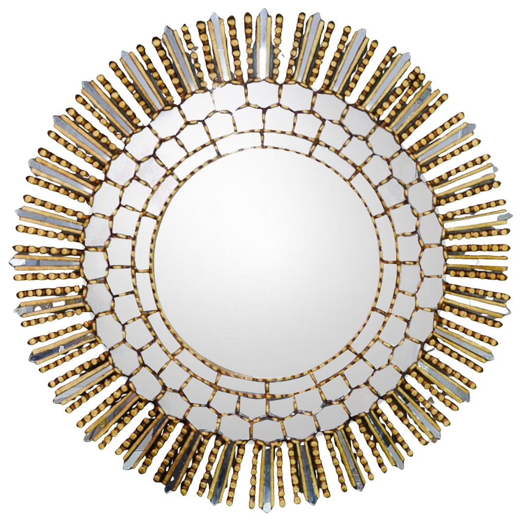 Antique Sunburst Giltwood Mirror (1 of 3)