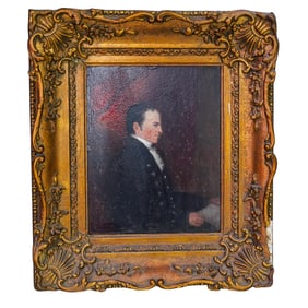Antique Oil on Canvas Portrait of a Gentleman