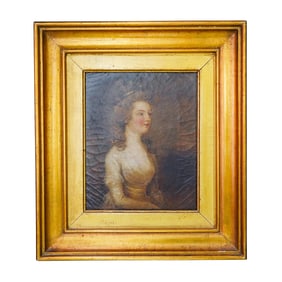 Antique Oil on Canvas Signed Portrait of a Woman