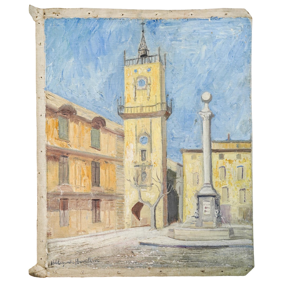 Hildegarde Hamilton (1898-1970) Italian Cityscape Oil Painting on Canvas (1 of 5)