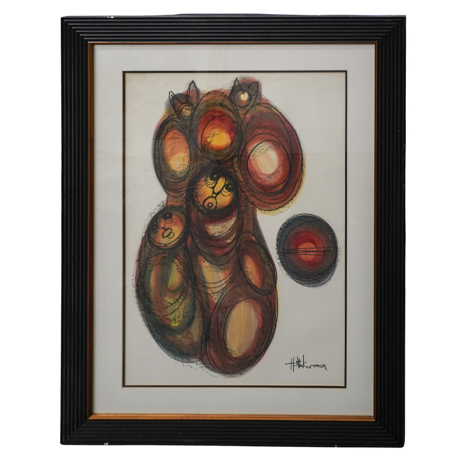 Hargreaves Ntukwana (1938-1999, South African) Signed Mixed Media "Mother and Child" Artwork: Hargreaves Ntukwana (1938-1999, South African) Signed Mixed Media "Mother and Child" Artwork20th century, South AfricaHargreaves Ntukwana (1938-1999, South African) mixed media abstract depiction of a