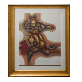 Hargreaves Ntukwana (1938-1999, South African) Signed Mixed Media Artwork