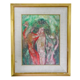 "Erica Smirnova" Signed Russian Oil on Canvas Figural Painting