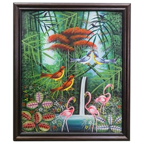 Aland Estime (Haitian) Tropical Birds Painting