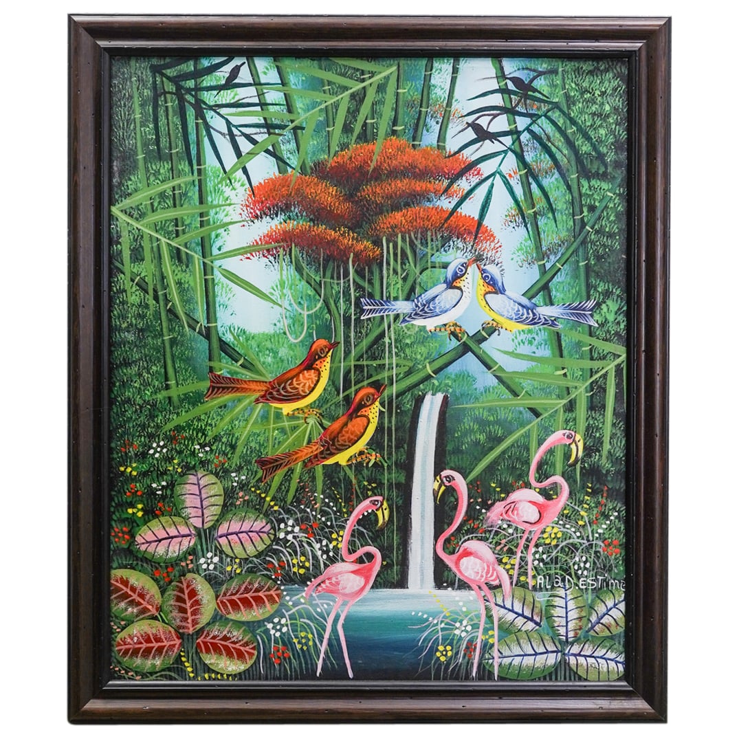 Aland Estime (Haitian) Tropical Birds Painting (1 of 5)