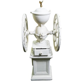 Antique Enterprise Manufacturing, Philadelphia, Cast Iron Coffee Grinder on Pedestal
