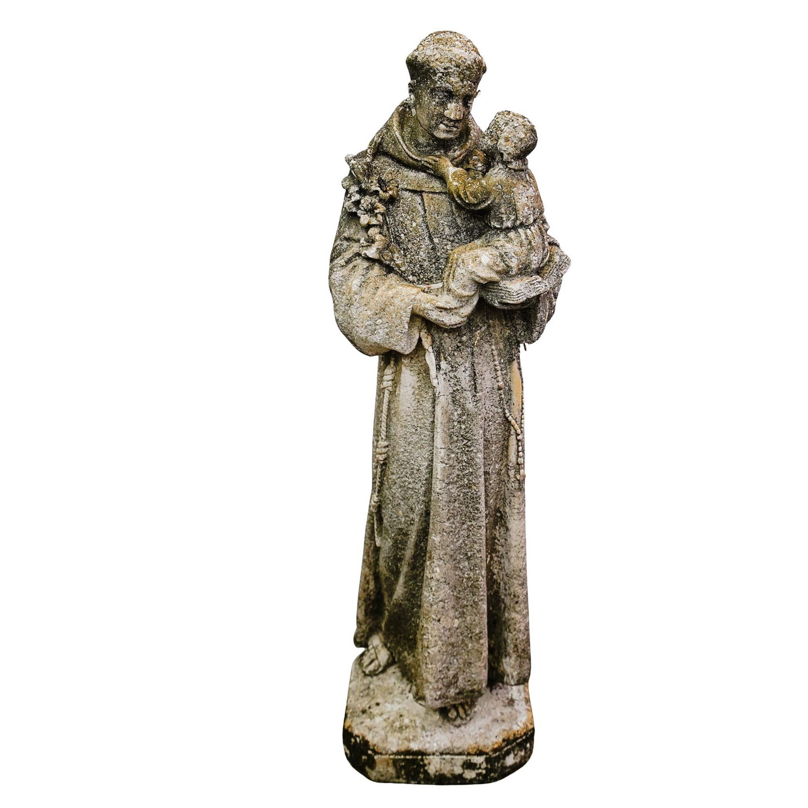 Vintage Cast Stone Saint Garden Statue (1 of 4)