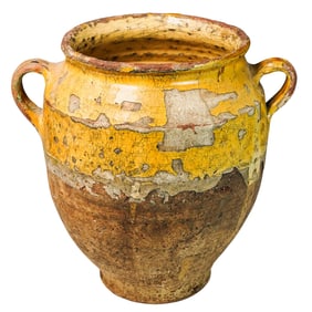Antique French Glazed Earthenware Confit Pot
