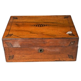 Antique Wooden Inlaid Marquetry Box