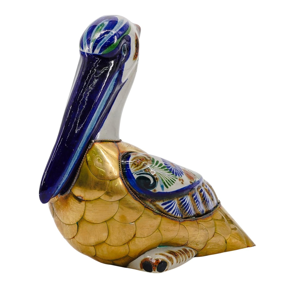 Pair of Mid Century Mexican Brass and Ceramic Pelican (1 of 5)