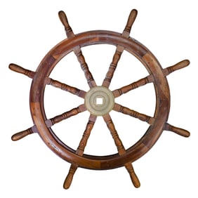 Vintage Nautical Wooden Ship Wheel