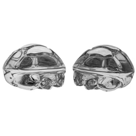 Pair Of Steuben Turtle Hand Cooler Paperweights