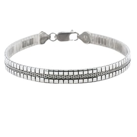 Italian Sterling Silver Flat Chain Bracelet