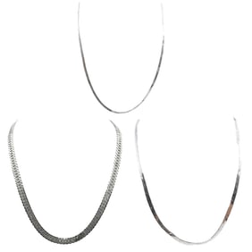 (3 pcs) Sterling Silver Herringbone Chains