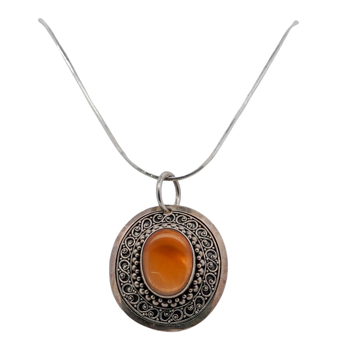 (3 pcs) Sterling Silver and Gemstone Pendant Necklaces (1 of 17)