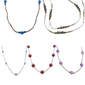 (5 pcs) Assorted Sterling Silver Beaded Jewelry