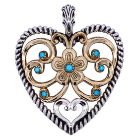 Carolyn Pollack American West Jewelry Sterling and Brass Heart Pendant