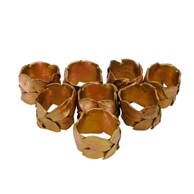 (8 Pcs) Michael Michaud Table Art Bay Leaf Napkin Rings