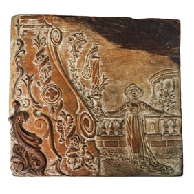 Antique Wood Panel Carved in Relief