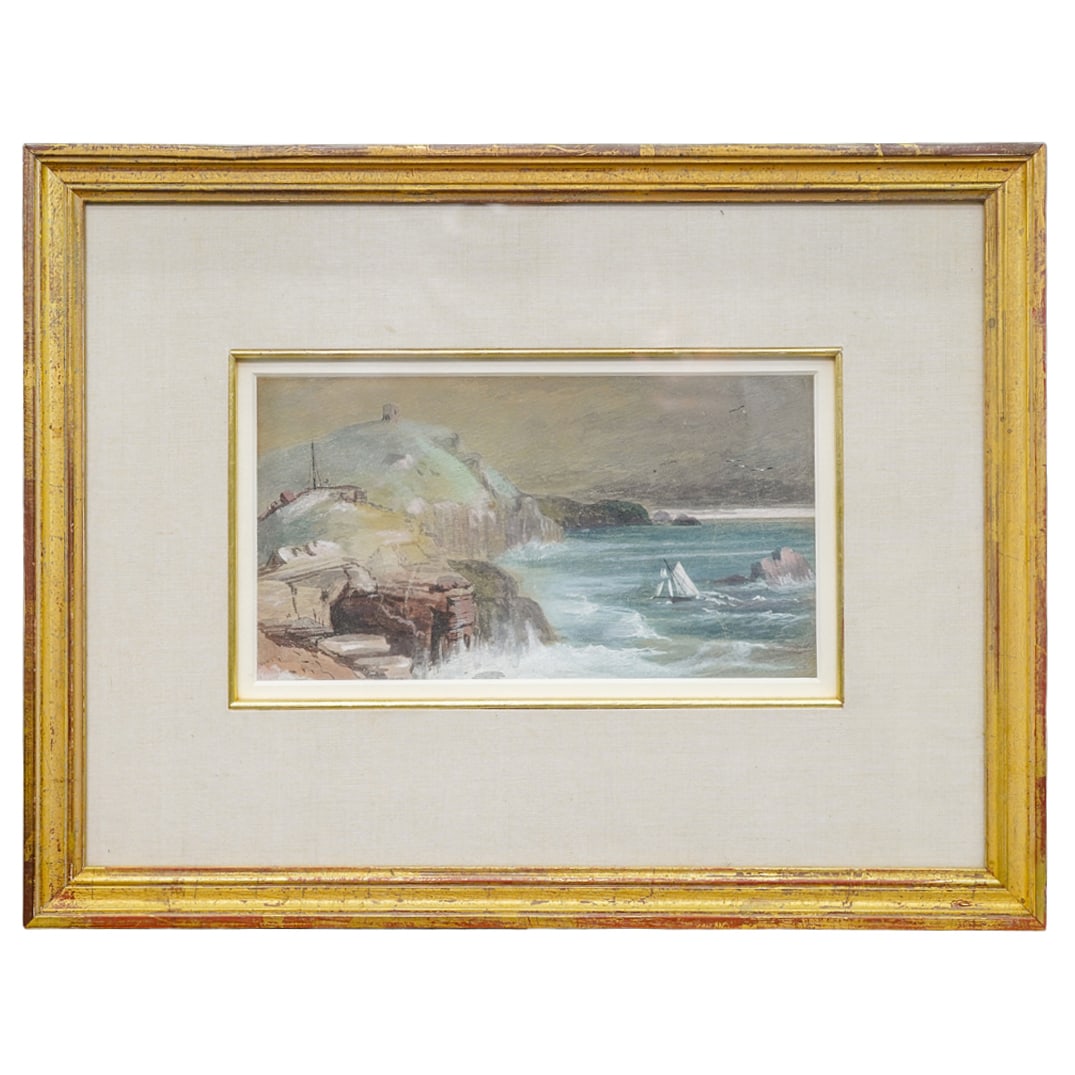 Alexander Bower Style Watercolor Gouache Seascape Painting (1 of 5)