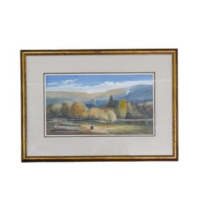 Att. Edward Smith (UK, 1820-1893) Watercolor Landscape Painting of Dursley, Gloucestershire