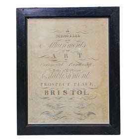 1822 Framed Calligraphy Sampler