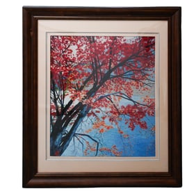 "Chang Yi" Large Japanese Maple Embroidery Landscape