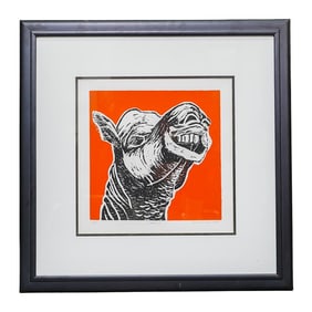 Loren Kantor (American) Camel Woodcut Print