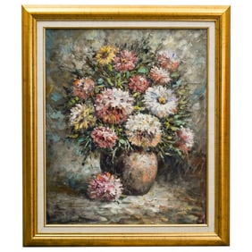 Germaine Boucher Daisies Chrysanthemum Still Life Painting