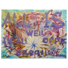 "All is Well in All of Creation" Signed Oil on Canvas Painting