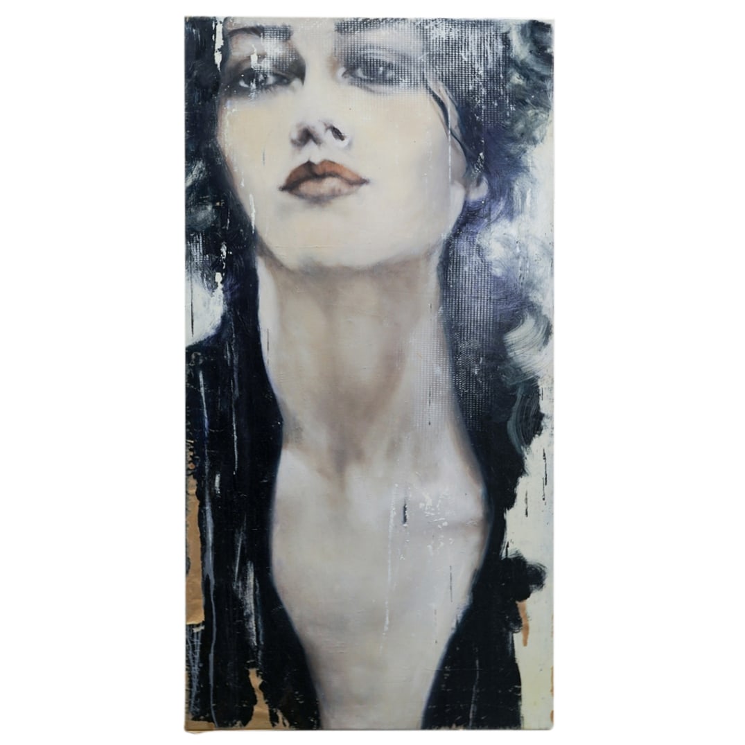 MJ Fureder Signed Oil on Canvas Portrait Painting (1 of 6)