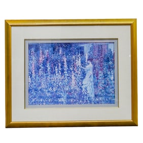 Frederick Carl Frieseke "Hollyhocks" (1874-1939, American) Fantastic Graphics Print