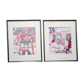 Pair of Signed Florida Panthers and New York Rangers Photographs