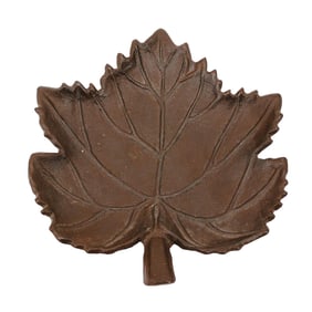 Vintage Cast Iron Maple Leaf Trinket Dish