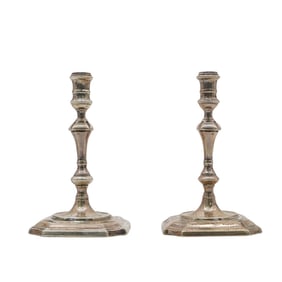 Pair of Cartier Sterling Silver Candlestick