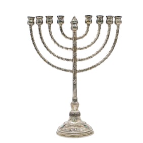 Vintage Yemenite Silver Filigree Menorah