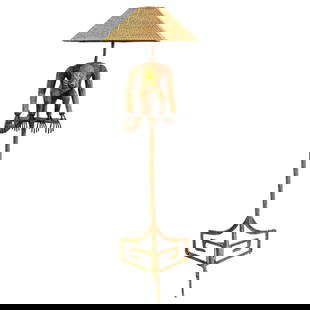 Mario Lopez Torres Monkey Floor Lamp: Mario Lopez Torres Monkey Floor Lamp1974, MexicoMario Lopez Torres Monkey Floor Lamp is made of rattan with a metal frame and brass accents. Signed Mario Lopez Torres.H: 72" W: 27"