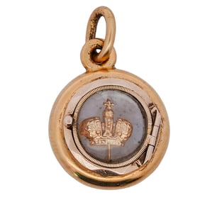 Faberge 14k Gold Imperial Crown Pendant