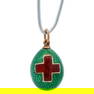 Faberge 14k Gold and Enamel Egg Pendant
