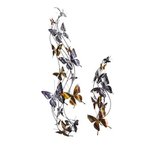 Curtis Jere (American, 20th Cent.) Butterflies Metal Wall Sculpture