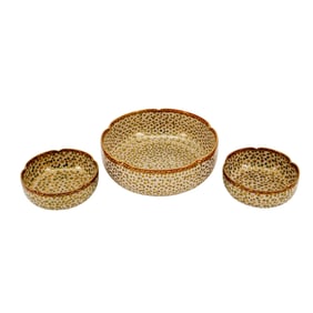 (3 pcs) Japanese Meiji Satsuma "Thousand Flowers" Bowls
