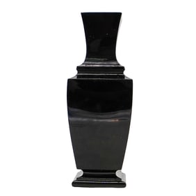 Baccarat Art Deco Black Crystal Vase