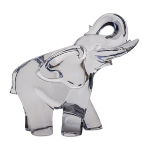 Val St Lambert Belgium Crystal Elephant Statue