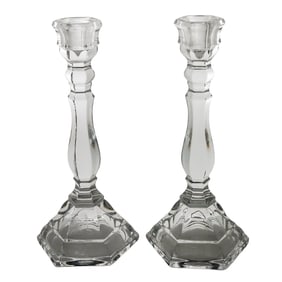 Pair of Tiffany & Co Crystal Candlestick Holders