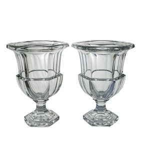 Pair of Cut Crystal Vases