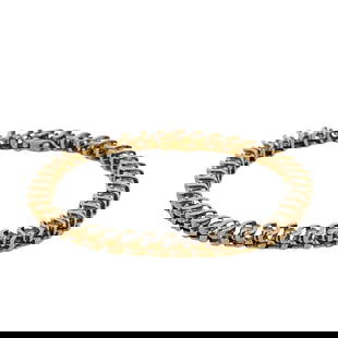 Retro 14k Gold and Diamond Tennis Bracelet: Retro 14k Gold and Diamond Tennis BraceletLate 20th Cent, USAA 14k yellow gold tennis bracelet inset with a series of .10ct single cut diamonds amounting to approx. 4cts total. Stamped "14K" along the