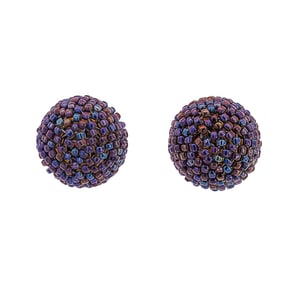 Axel Russmeyer (German) Beaded Glass Stud Earrings
