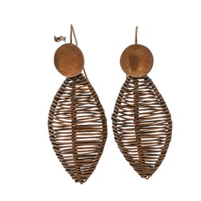 Biba Shutz Brass Wire Work Earrings