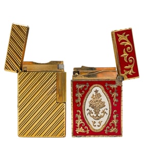 Pair of S.T. DuPont French Ligne 1 And Ligne 2 Lighters